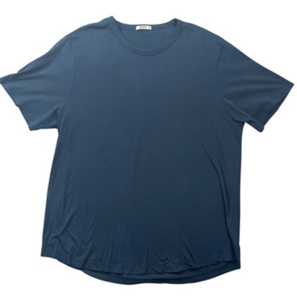 Buck Mason Shirt Mens XXL Blue Crewneck Tee Curved Hem Jersey Knit Casual